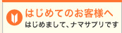 はじめてのお客様へ　はじめまして、ナマサプリです